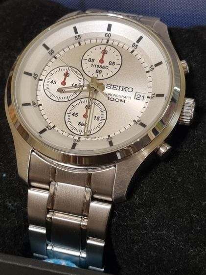 เหมือนใหม่ 43มิล Seiko Chronograph ครบยกกล่อง(ข้อต่อ) บัตรรับประกัน รูปที่ 15