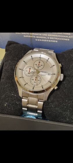 เหมือนใหม่ 43มิล Seiko Chronograph ครบยกกล่อง(ข้อต่อ) บัตรรับประกัน รูปที่ 9