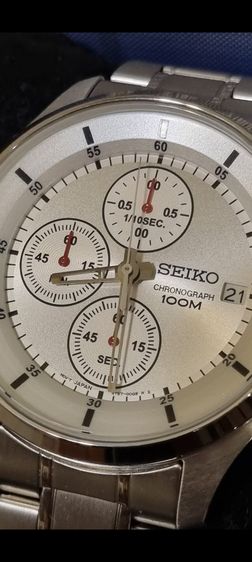 เหมือนใหม่ 43มิล Seiko Chronograph ครบยกกล่อง(ข้อต่อ) บัตรรับประกัน รูปที่ 4