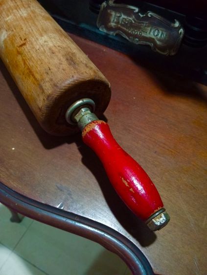 USA.ที่รีดทำแป้งพิซซ่าไม้เก่าโบราณจากอเมริกาขนาดใหญ่ รูปที่ 6