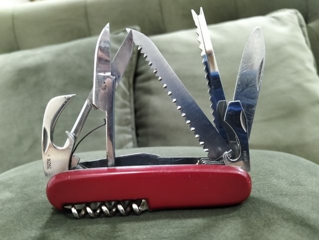  INOX SOLINGEN GERMANY Vintage ขนาด 91 มม.รุ่นเก่าเลิกผลิตแล้วประกับแน่นกระชับตอก BARON เปิดปิดใช้งานได้ปกติ เครื่องมือมีรอยตำหนิใบมีดรองหัก รูปที่ 9