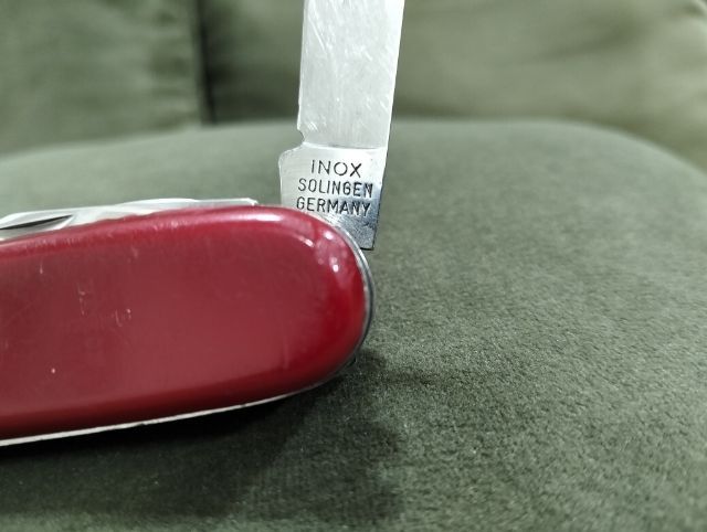  INOX SOLINGEN GERMANY Vintage ขนาด 91 มม.รุ่นเก่าเลิกผลิตแล้วประกับแน่นกระชับตอก BARON เปิดปิดใช้งานได้ปกติ เครื่องมือมีรอยตำหนิใบมีดรองหัก รูปที่ 4