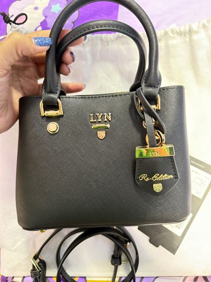 หญิง ดำ หนังแท้ กระเป๋าLynแท้ 