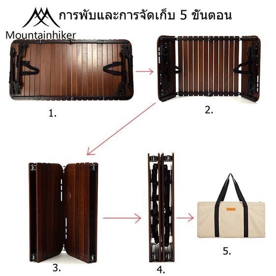  Mountainhiker โต๊ะไม้พับได้ ไม้บีช รูปที่ 2
