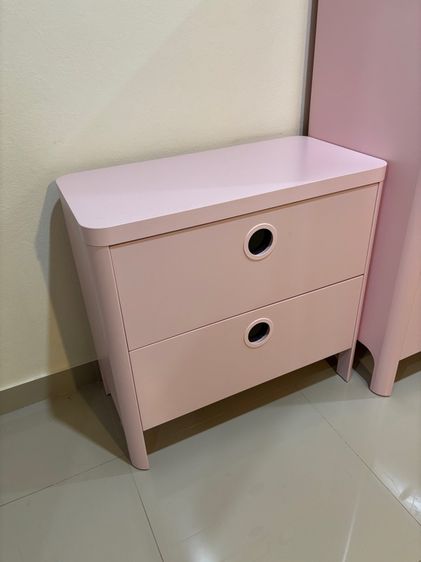 ชุดตู้เสื้อผ้า และ ตู้ลิ้นชัก ikea รุ่น BUSUNGE สีชมพู รูปที่ 5