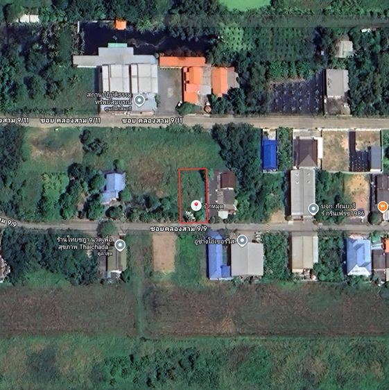 ขายที่ดินซอยคลองสาม 9ทับ9 พื้นที่ 104 ตร.ว.(สี่เหลี่ยมผืนผ้า)