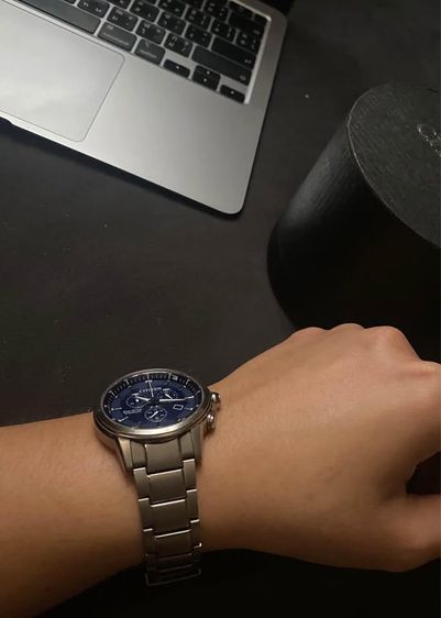 CITIZEN Eco-Drive Titanium สีน้ำเงิน สภาพ 97 รูปที่ 5