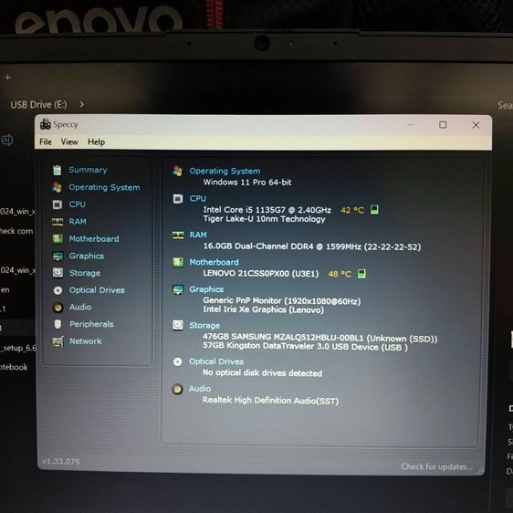 Lenovo K14 Gen 1 i5-1135G7 RAM 16GB SSD 512GB จอ 14" FHD Windows 11 Pro รูปที่ 9
