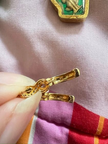 ต่างหูทองแท้ 18k ฝังพลอยหรือ cz  รูปที่ 9