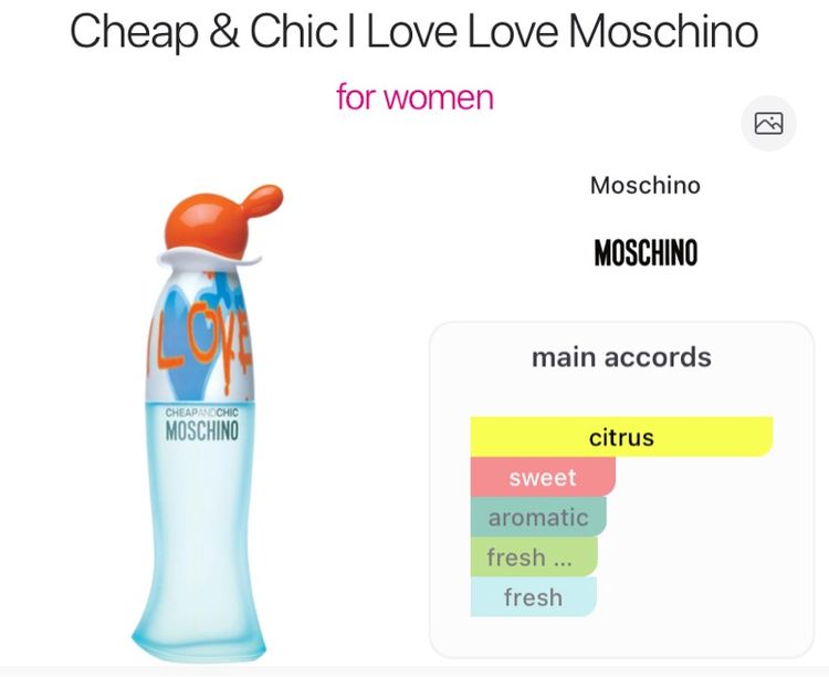น้ำหอมแท้ 💯 Moschino Cheap  Chic I Love Love EDT 100ml งานกล่อง ส่งฟรี หอมสดชื่น สดใสทุกวัน รูปที่ 2