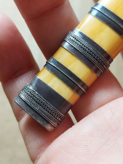 เครื่องรางมีดหมอหลวงพ่อเดิมใบ 2.5 ยาวรวม 5 นิ้วแหมรัดเป็นเงินแท้ รูปที่ 3