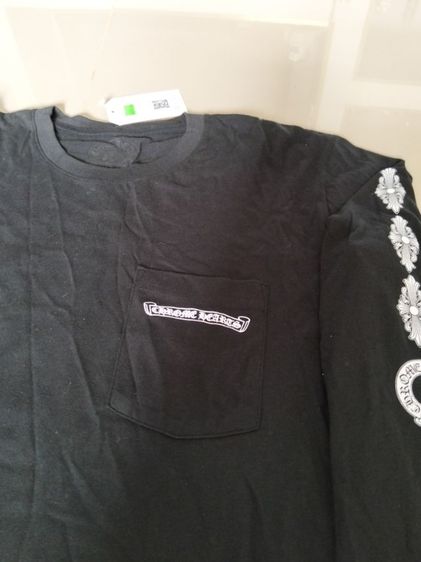 ขอขายเสื้อทีเชิ้ตแขนยาวแบรนด์เนมของยี่ห้อ Chrome heart สีดำ ไซส์ L made in USA แท้ รูปที่ 15