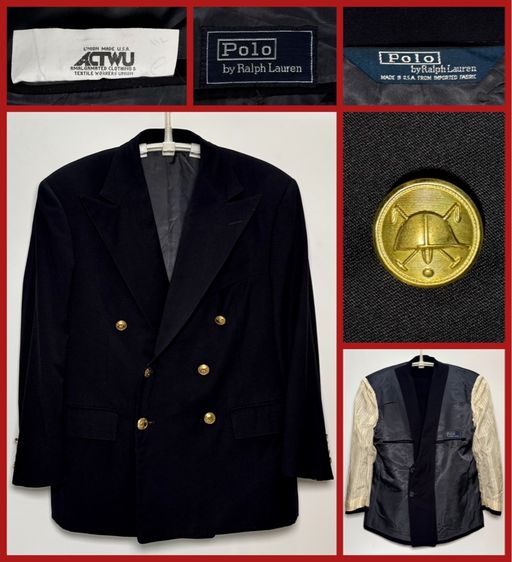 ⚠️MADE IN USA‼️เสื้อสูท POLO RALPH LAUREN ของแท้ กระดุมทองสองแถว 