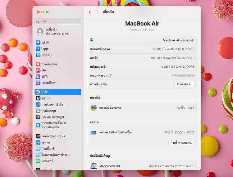 MacBook Air 13-inch 2018 Ram8GB SSD256GB Gold รูปที่ 13