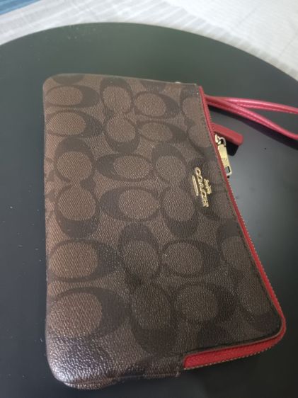 หญิง น้ำตาล หนังแท้ กระเป๋าCoach size L 2ซิป