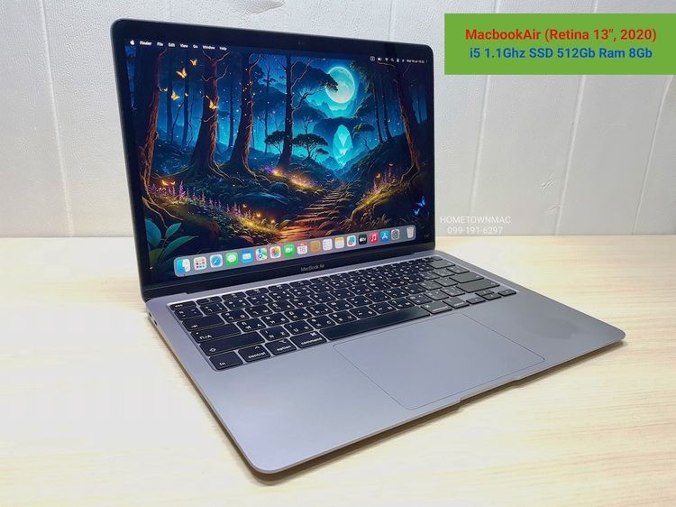 Apple Macbook Air แมค โอเอส 8 กิกะไบต์ อื่นๆ ไม่ใช่ MacbookAir (Retina 13-inch, 2020) i5 1.1Ghz SSD 512Gb Ram 8Gb สีสเปซเกรย์ อัพเกรดสุดคุ้ม
