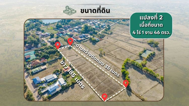 ขายที่ดินเปล่า 2 แปลงติดกัน 8ไร่ 1งาน 62 ตร.ว. ติดถนนคอนกรีต ทำเลทอง ท่าบ่อ หนองคาย รูปที่ 4