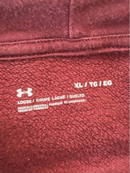 เสื้อสเวตเตอร์มีฮู้ด Under Armour สีแดงเบอร์กันดี้ XL (มือสอง) รูปที่ 5