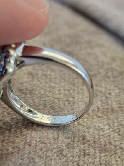 แหวนแพลตตินัม มรกตโคลัมเบีย 3.8Ct.เขียวน้ำทะเล  รูปที่ 16