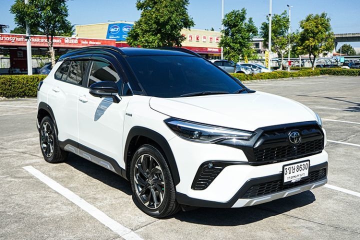 Toyota Corolla Cross 2023 1.8 Hybrid Premium Safety GR Sport Utility-car ไฮบริด ไม่ติดแก๊ส เกียร์อัตโนมัติ ขาว
