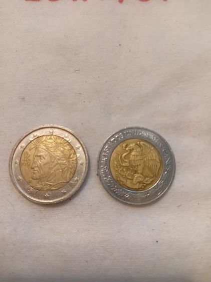 ขายเหรียญ 2 euro อิตาลี ปี 2012 กับ เหรียญเม็กซิโก