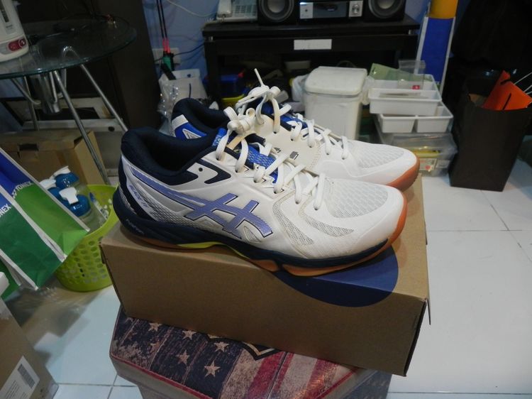 รองเท้าแบดมินตัน Asics ผู้ชาย ขาว รองเท้าแบด  BLade FF