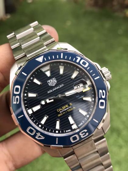 น้ำเงิน Tag Heuer Aquaracer Calibre 5 Blue Ceramic WAY201B🇨🇭🇨🇭

