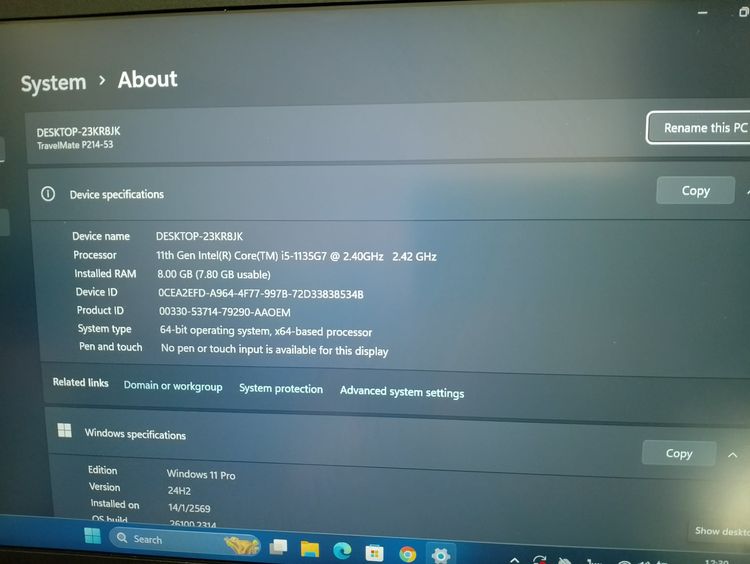 ขายโน๊ตบุ๊คยี่ห้อ Acer Corei5 Gen11 สภาพสวย พร้อมใช้งาน  รูปที่ 7