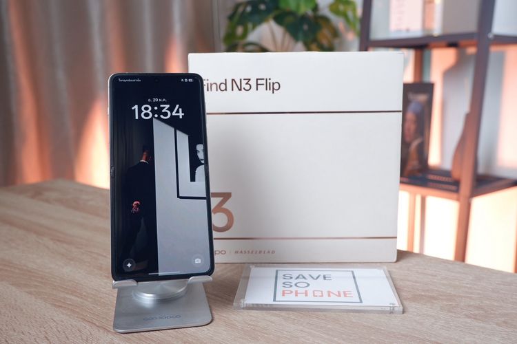 OPPO Find N3 Flip RAM12GB ROM256GB ขนาดหน้าจอ 6.8 Amoled 120Hz พับจอได้ เครื่องเล็กกะทัดรัด ดีไซน์เรียบหรู ดูทันสมัย สภาพสวย สุขภาพแบตดี100 รูปที่ 4