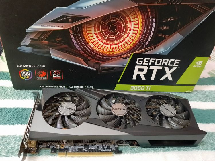 อื่นๆ ขอขายRTX3060TI ยี่ห้อ Gigabyte 8GB 256Bit กล่องครบ