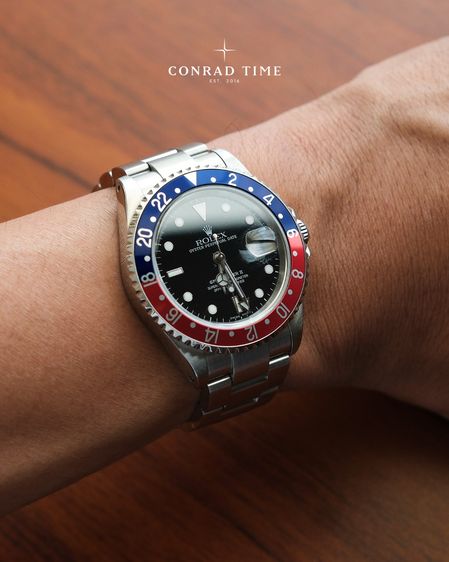Rolex GMT-Master II 16710 'Pepsi Black Dial Oyster Steel 2005 40mm. Fullset 99 รูปที่ 5