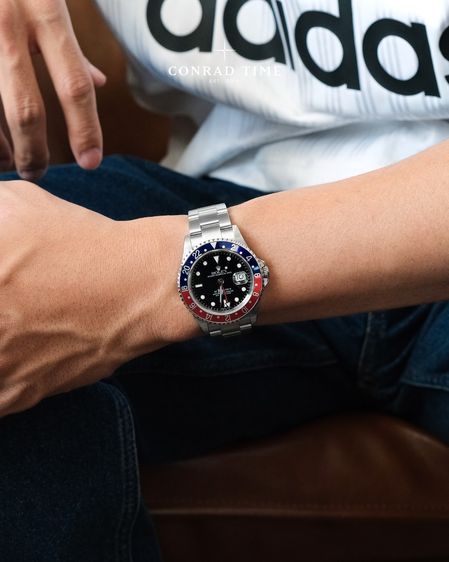 Rolex GMT-Master II 16710 'Pepsi Black Dial Oyster Steel 2005 40mm. Fullset 99 รูปที่ 6