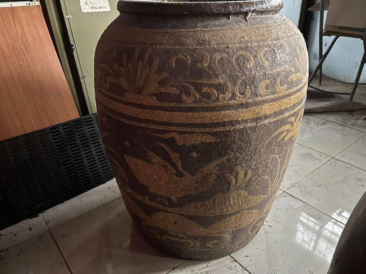 โอ่งเซี่ยงไฮ้  ลายนก  โอ่งจีนโบราณ