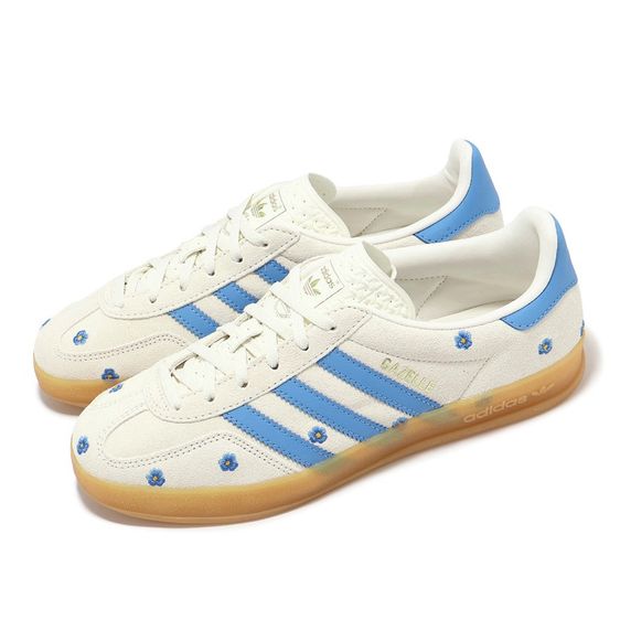 รองเท้าผ้าใบ ฟ้า ผ้า UK 4.5 | EU 37 1/3 | US 6 รองเท้า  adidas Gazelle Indoor Light Blue Floral