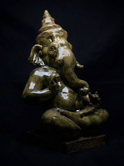 พระพิฆเนศ สร้างองค์เดียว เนื้อเซรามิก งดงามงานศิลปะ รูปที่ 2