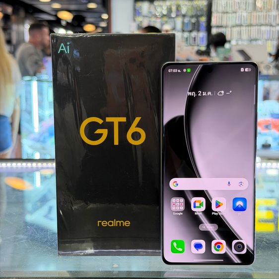 ยี่ห้ออื่นๆ 512 GB Realme GT6 Fluid Silver เครื่องศูนย์ สภาพสวยมาก จอ6.78นิ้ว แรม16รอม512 Snap8s Gen3 กล้องOIS Sony เครื่องใช้งานดีเยี่ยม ครบยกกล่อง🔥🔥