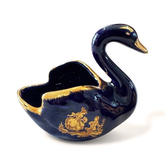 ที่ใส่เกลือรูปหงส์คู่ ลายคู่รัก โรมิโอ แอน จูเลียต แบรนด์ดัง จาก limoges ชุบทอง 24k ผลิตในฝรั่งเศส  รูปที่ 3