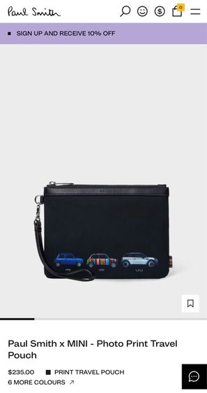 กระเป๋าคลัช พิมพ์ลาย Paul Smith x MINI รูปที่ 7