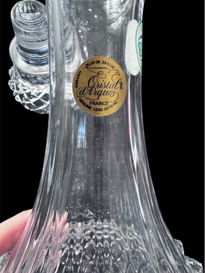 D Arques France  with Stopper Clear Glass Wild Bott ขวดเหล้า ไวน์ คริสตัลแท้ จาก ฝรั่งเศส รูปที่ 3