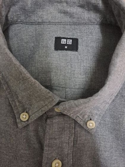 เสื้อเชิ้ตแขนยาวสีเทา แบรนด์ Uniqlo‼️ รูปที่ 4