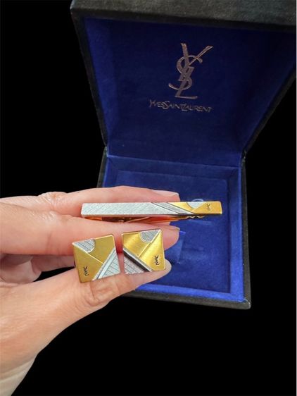 Cufflinks YvesSaintLauarent Set   เซ็ท คัฟลิงค์ YSL รูปที่ 4