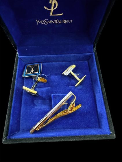 Cufflinks YvesSaintLauarent Set   เซ็ท คัฟลิงค์ YSL รูปที่ 3