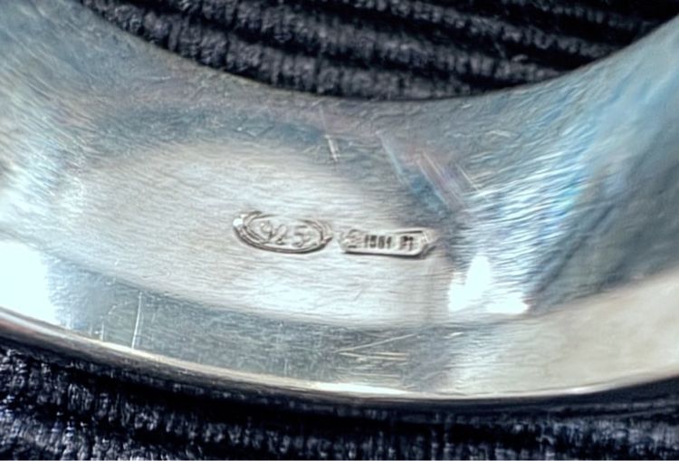 แหวนเงินกุชชี่ เงินแท้ 925 GUCCI Trademark Line Ring Silver 925 รูปที่ 5