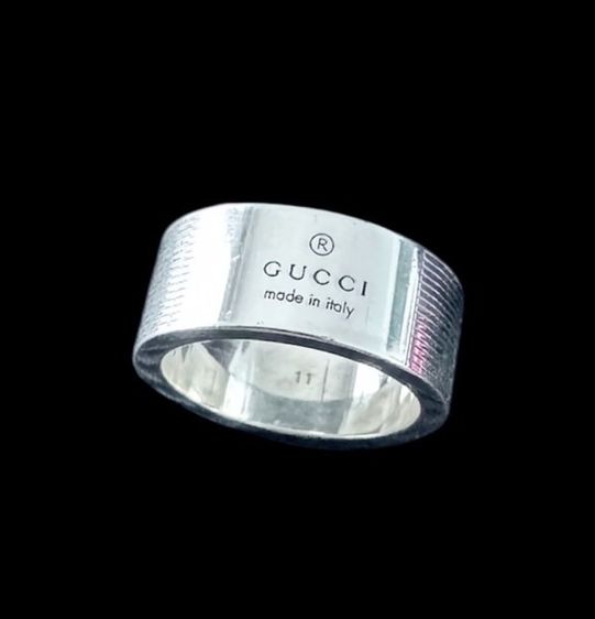 แหวนเงินกุชชี่ เงินแท้ 925 GUCCI Trademark Line Ring Silver 925 รูปที่ 4