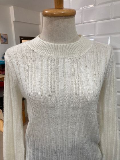 แขนยาว ขาว ฟรีไซส์ เสื้อไหมพรม อื่นๆ ไหมพรมร่องยึด size f