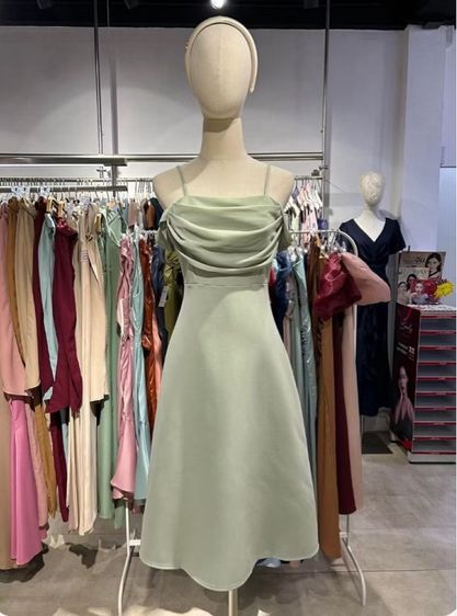 ไม่มีแขน เขียว XL อื่นๆ ชุดเดรส ออกงาน เดรสสั้นออกงานแต่ง ชุดเพื่อนเจ้าสาว