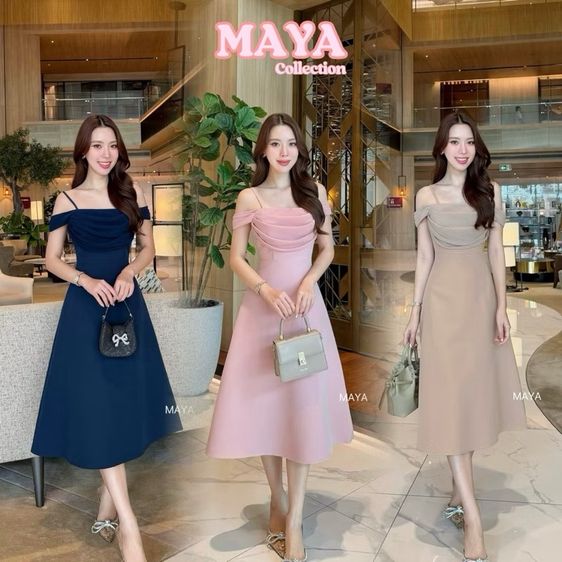 ชุดเดรส ออกงาน เดรสสั้นออกงานแต่ง ชุดเพื่อนเจ้าสาว รูปที่ 2
