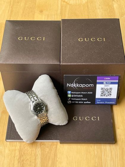 GUCCI Round face Watches Diamond 5500L Swiss Quartz Women's Watch  รูปที่ 9