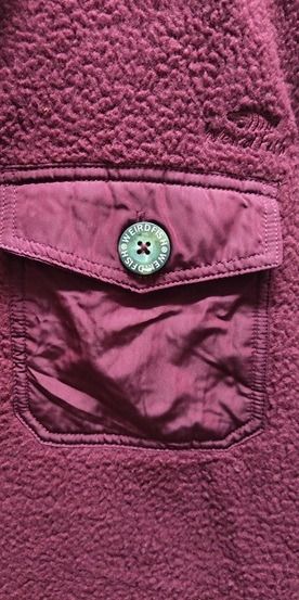 เสื้อกันหนาวแขนยาว ผ้าขน สีแดงเลือดหมู รูปที่ 4