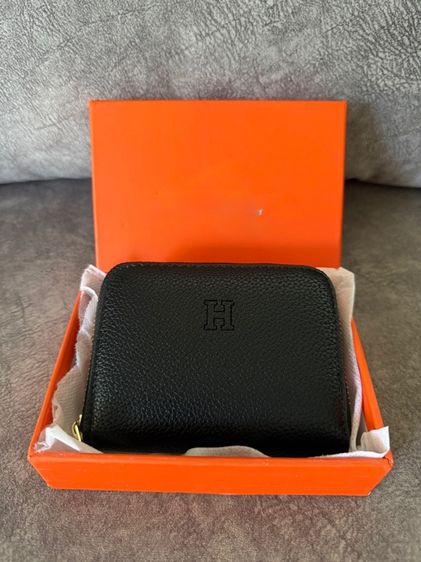 ไม่ระบุ ดำ หนัง PU กระเป๋าสตางค์ใบกลางได้พร้อมกล่องถุงผ้า